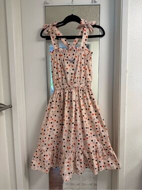 Philosophy Light Pink Polka Dot Tie-Shoulder Sundress
